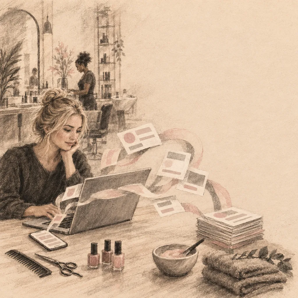 A salon’s services, prices, and durations being imported from its existing page